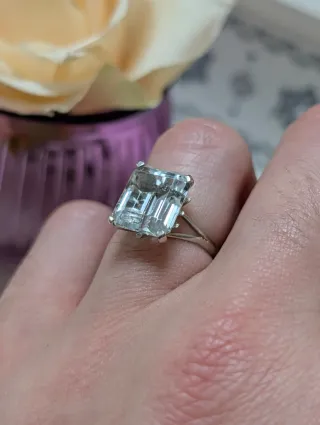 Anillo Antiguo Aguamarina Natural