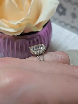 Anillo Antiguo Aguamarina Natural