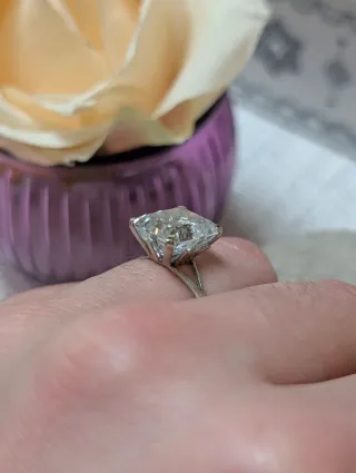 Anillo Antiguo Aguamarina Natural