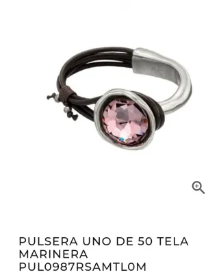 Pulsera UNO de 50 con piedra rosa Swarovski