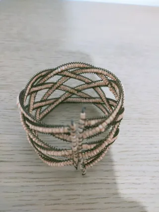 Pulsera Sfera Beige y Plateada