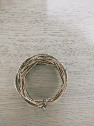 Pulsera Sfera Beige y Plateada