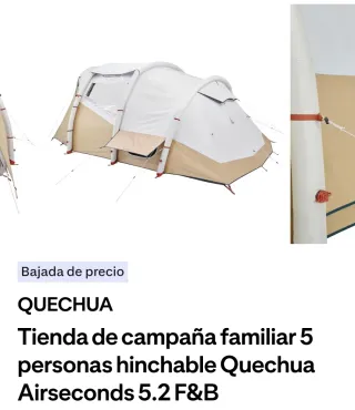 Tienda Quechua hinchable Air Seconds 5.2