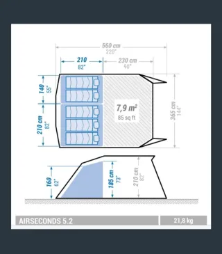 Tienda Quechua hinchable Air Seconds 5.2