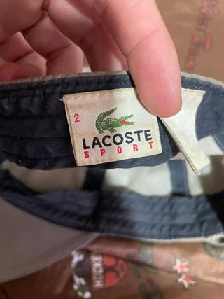 Gorra Lacoste Beige con Logo Verde