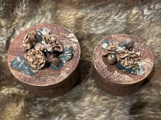 Lote 2 Cajas Decorativas Redondas