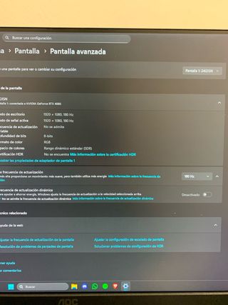Pc gamer rtx 4060 y monitor 180 hz