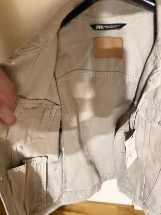 Cazadora vaquera gris Zara Talla XL