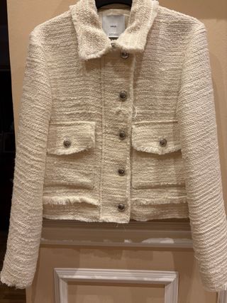 Chaqueta de Mango Beige Tweed nueva sin estrenar