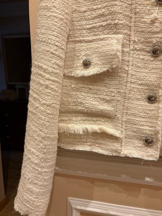 Chaqueta de Mango Beige Tweed nueva sin estrenar