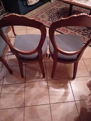 Set 4 Sedie Salotto Tessuto e Legno