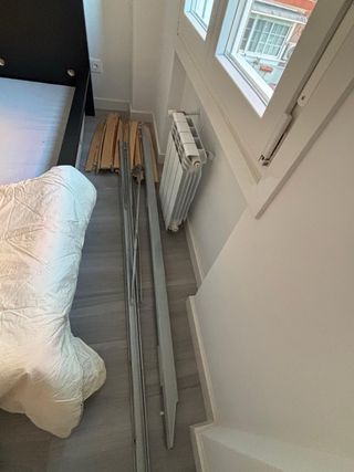 Cama Malm 140cm Negra + colchón + nórdico con fund