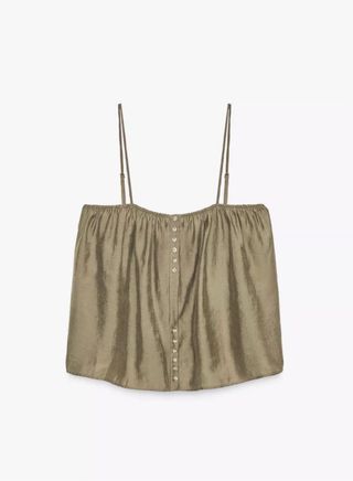 Top Zara fluido verde talla M sin estrenar