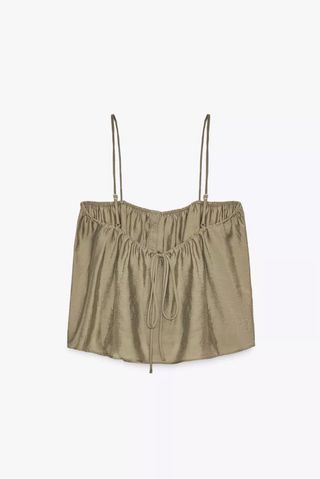 Top Zara fluido verde talla M sin estrenar