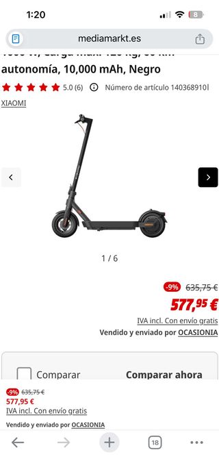 Patinete Eléctrico Xiaomi Scooter 4 Pro