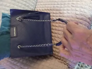 Borsa Gian Marco Venturi blu trapuntata