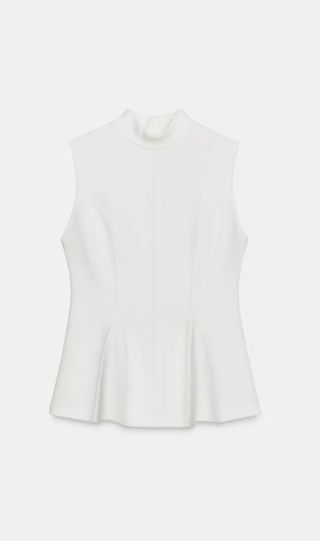 Top Zara Blanco Elegante Talla L Sin Estrenar