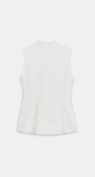 Top Zara Blanco Elegante Talla L Sin Estrenar