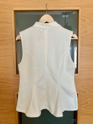 Top Zara Blanco Elegante Talla L Sin Estrenar