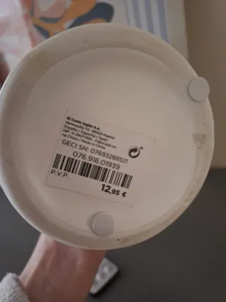 Jarrón/escultura cara blanca cerámica