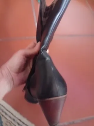 Stivali cowboy neri tacco in legno