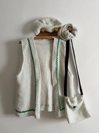 Traje Pastorcillo Blanco y Verde Talla Única