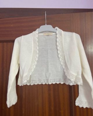 Vestido de comunión,chaquetilla y adorno de pelo