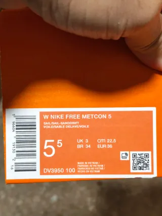 T36 Nike Free Metcom 5 blancas