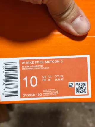 T42 Nike Free Metcom 5 blancas/ Beige