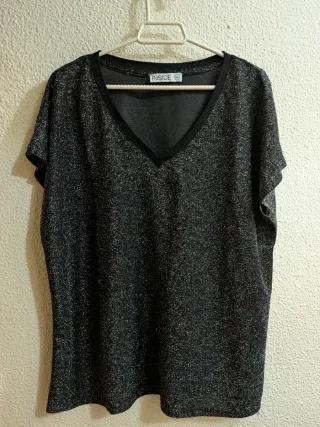 Camiseta Inside Negra Brillante Talla XL