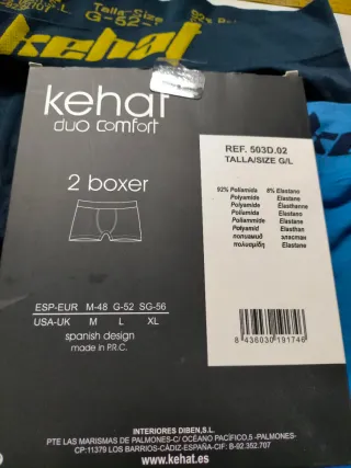 Pack 2 boxers Kehal sin costuras Talla L