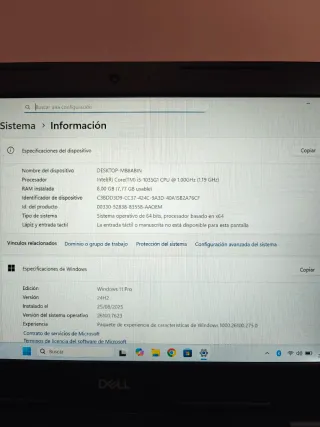 Portátil pc DELL - i5, 8GB RAM, 256GB SSD