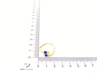 anillo oro 18k con piedra con circonita