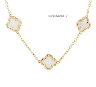 collar oro 18k con piedra 22cm