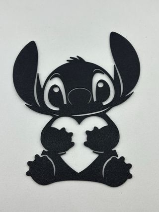Arte de Parede Stitch Coração em Preto