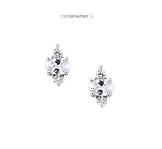 pendientes oro 18k con piedra con circonita
