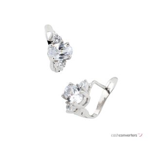 pendientes oro 18k con piedra con circonita