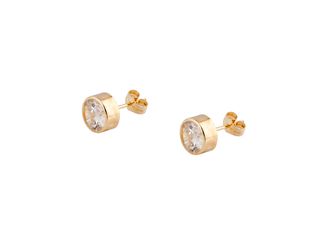 pendientes oro 18k con piedra con circonita