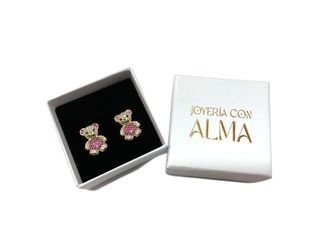pendientes oro 18k con piedra