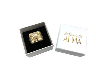 sello oro 18k con piedra