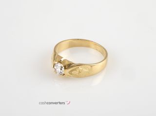 anillo oro 18k con piedra con circonita