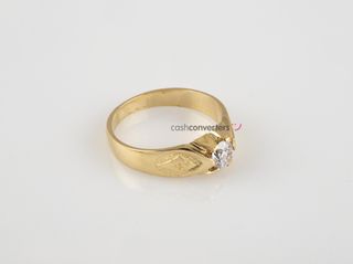 anillo oro 18k con piedra con circonita