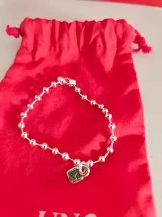 Pulsera Bolitas Plata Charm Candado Unode50
