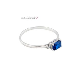 anillo oro 18k con piedra con circonita
