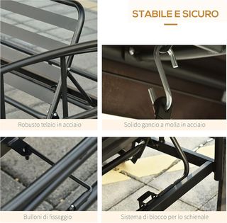 Dondolino da 3 Posti con Letto Singolo, Gazebo, Zanzariera e Cuscini 256X172X248Cm Grigio Scuro