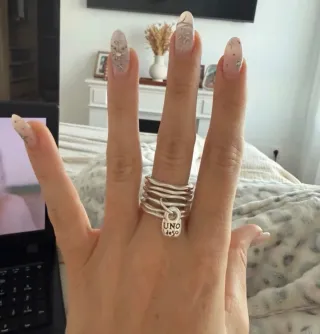 Anillo Plata Uno de 50 con Charm Candado.