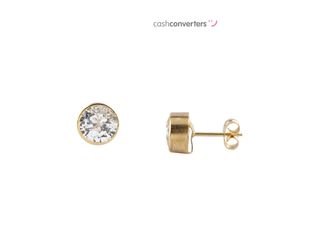 pendientes oro 18k con piedra con circonita