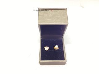 pendientes oro 18k con piedra con circonita
