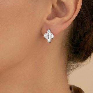 pendientes oro 18k con piedra con circonita
