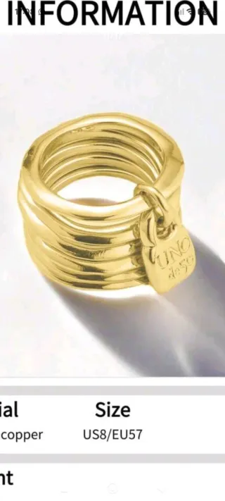 Anillo Unode50 Dorado oro Charm Candado